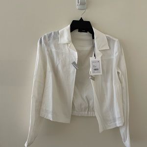 Theory white linen jacket NWT